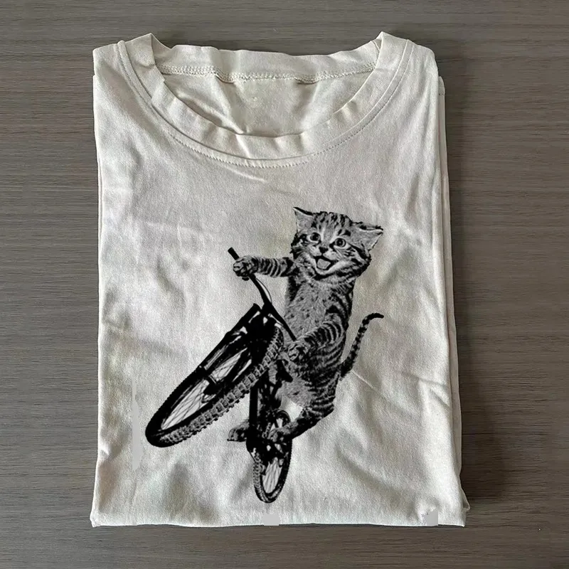 Cat Riding Bicycle Tee
