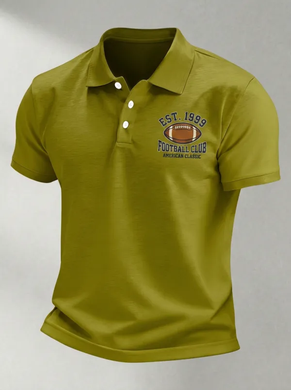 Men's American Football Lover Est Graphic Polo Shirt