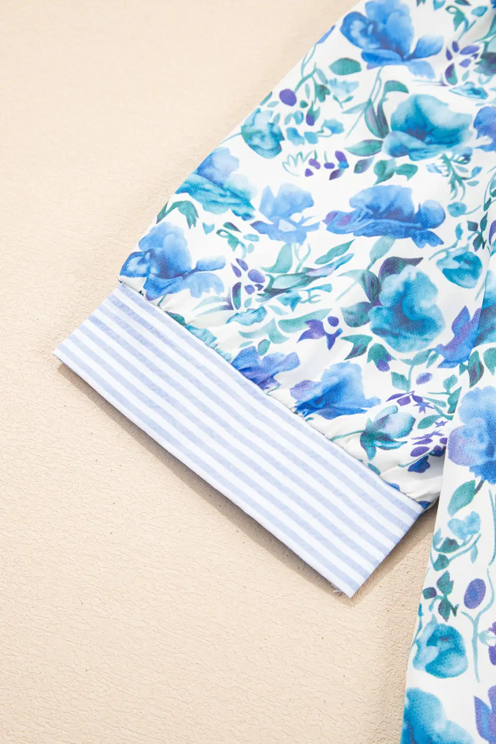 Striped Floral Patchwork Blouse