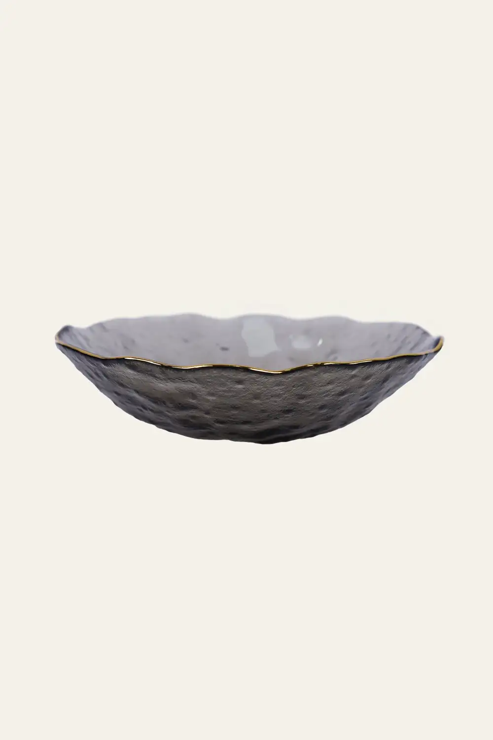 Hammered Texture Glass Serving Bowl