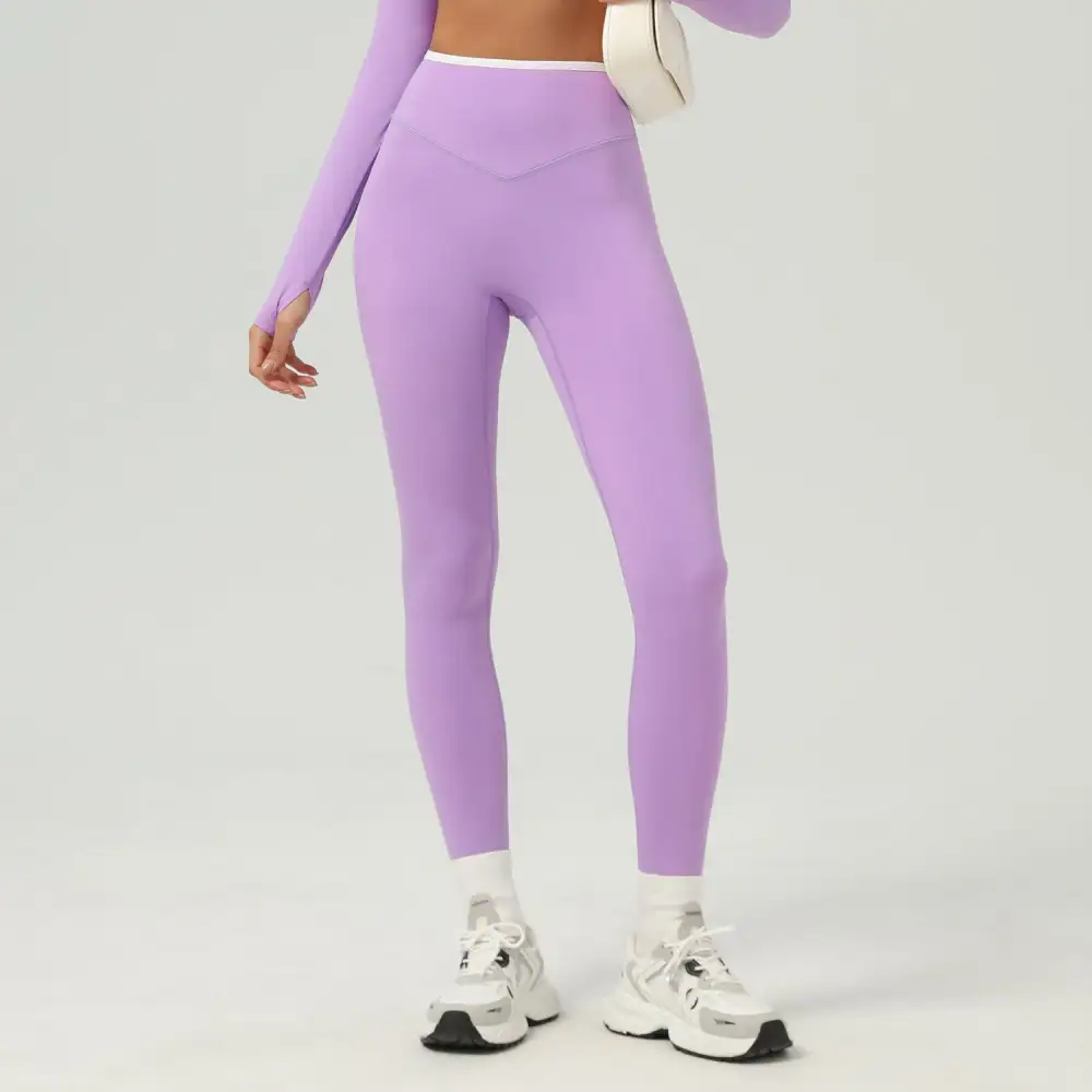 Contrast Waist Trim Leggings
