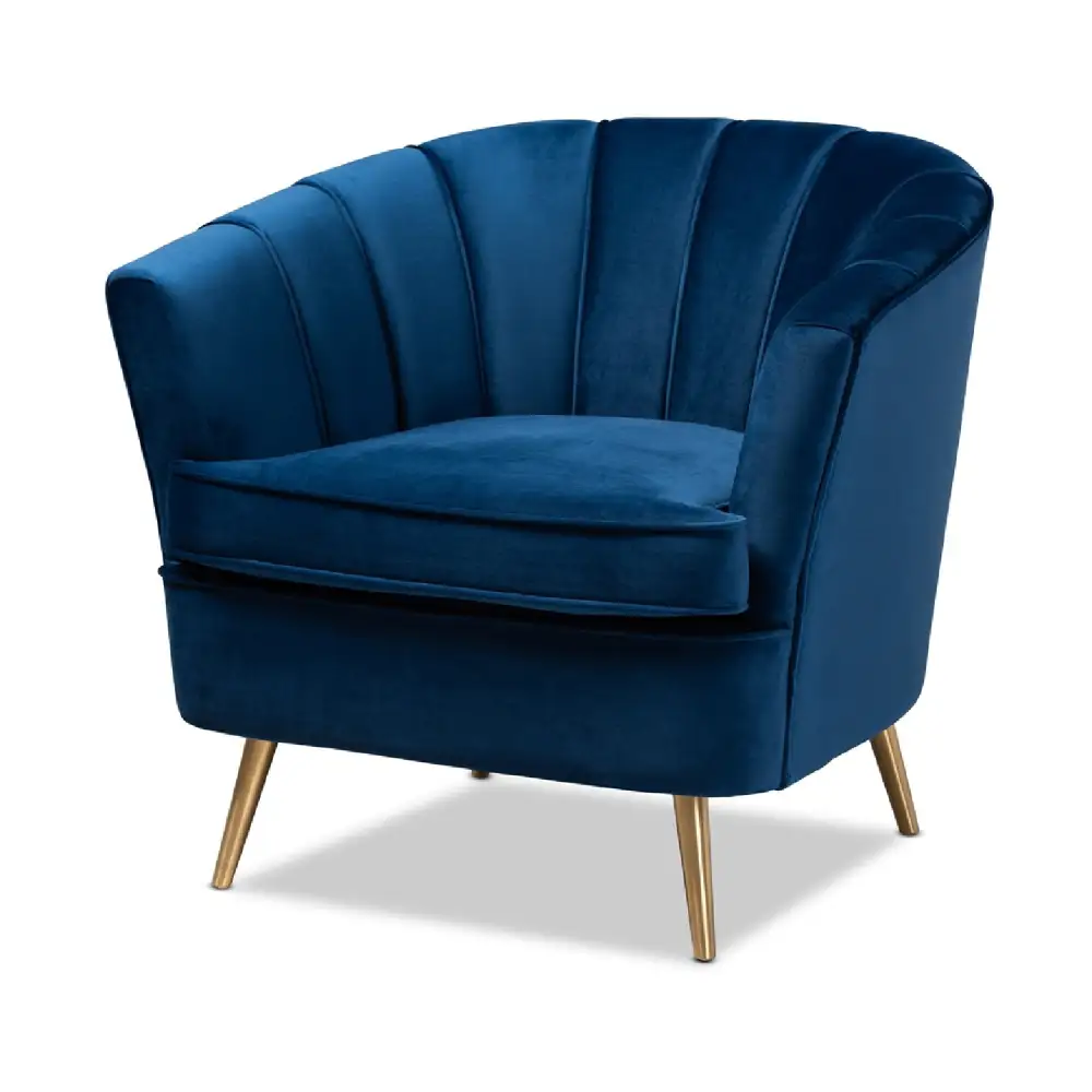 Channeled Velvet Accent Chair