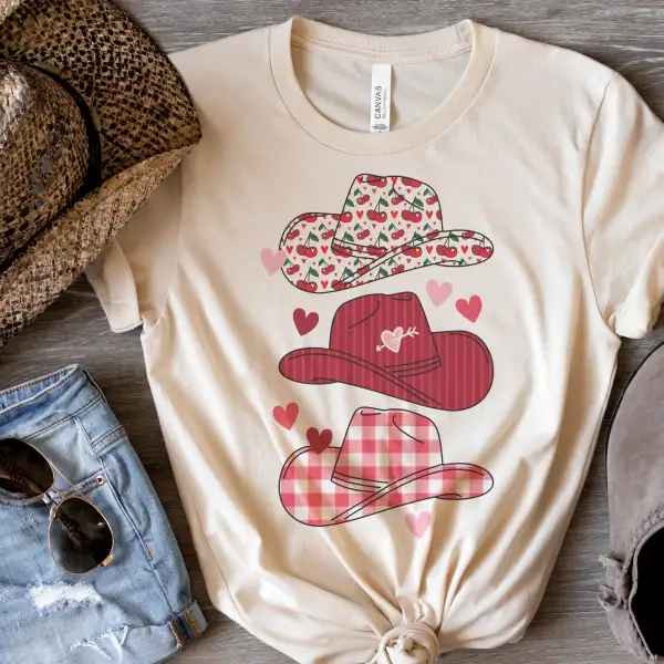 Western Hat Cowboy Graphic T-Shirt