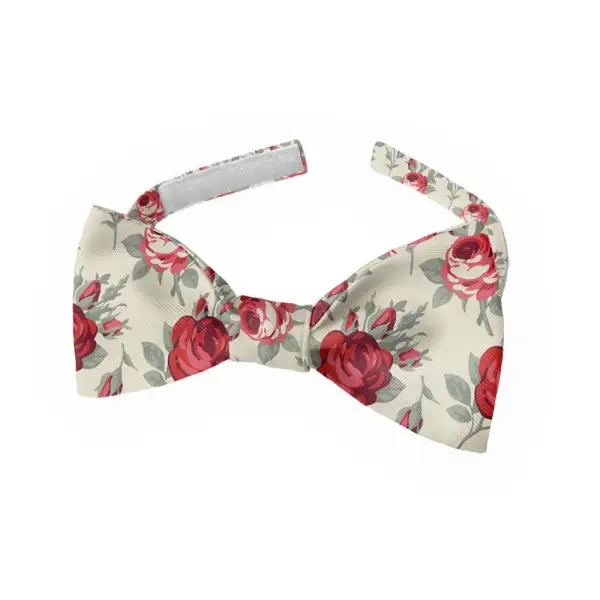 Antique Rose Pattern Bow Tie