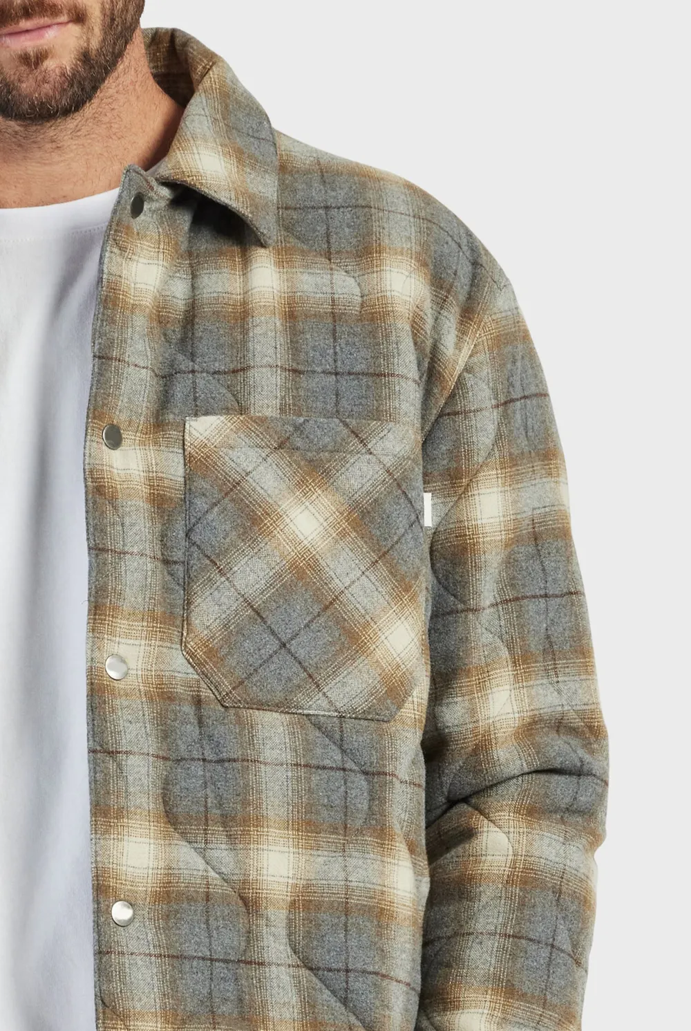 Quilted Plaid Flannel Overshirt Jacket