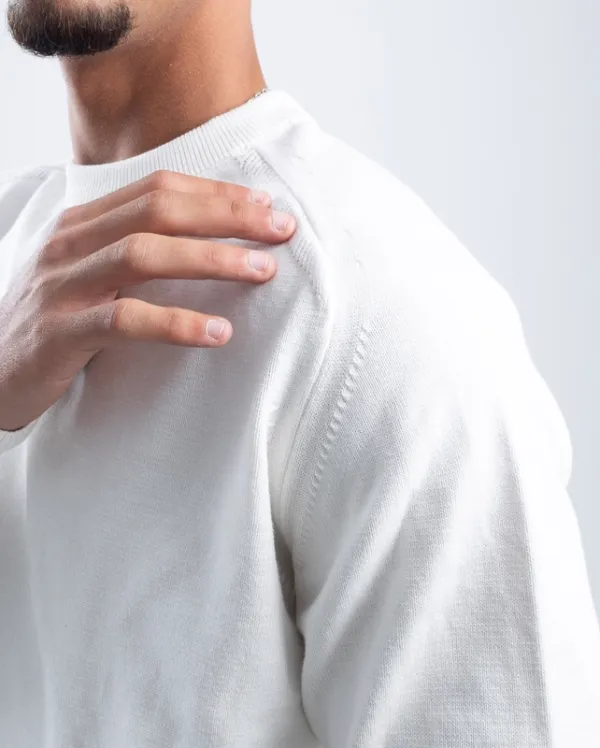 Stitched Knit Crewneck Pullover