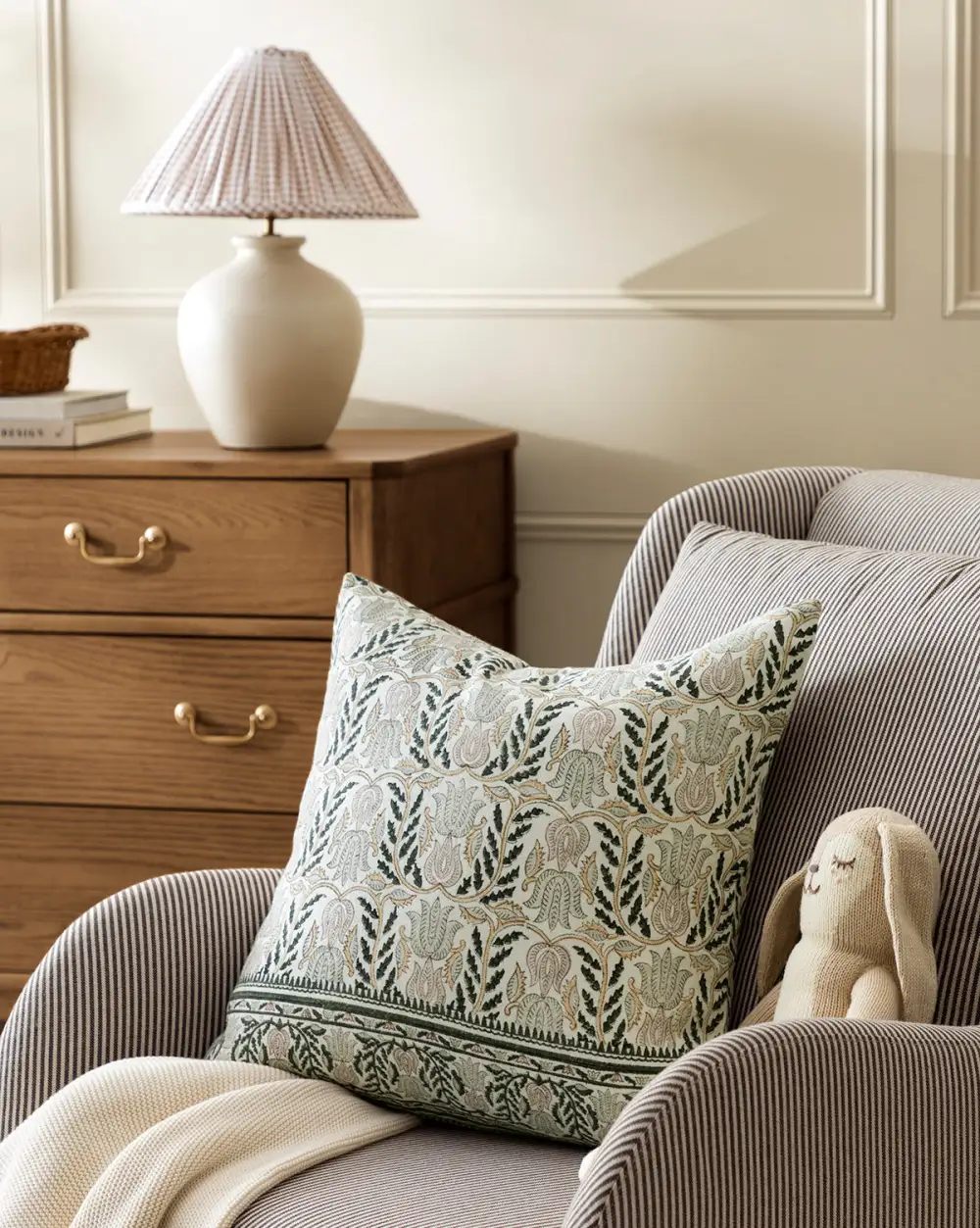 Block-Printed Cotton Linen Pillow Cover