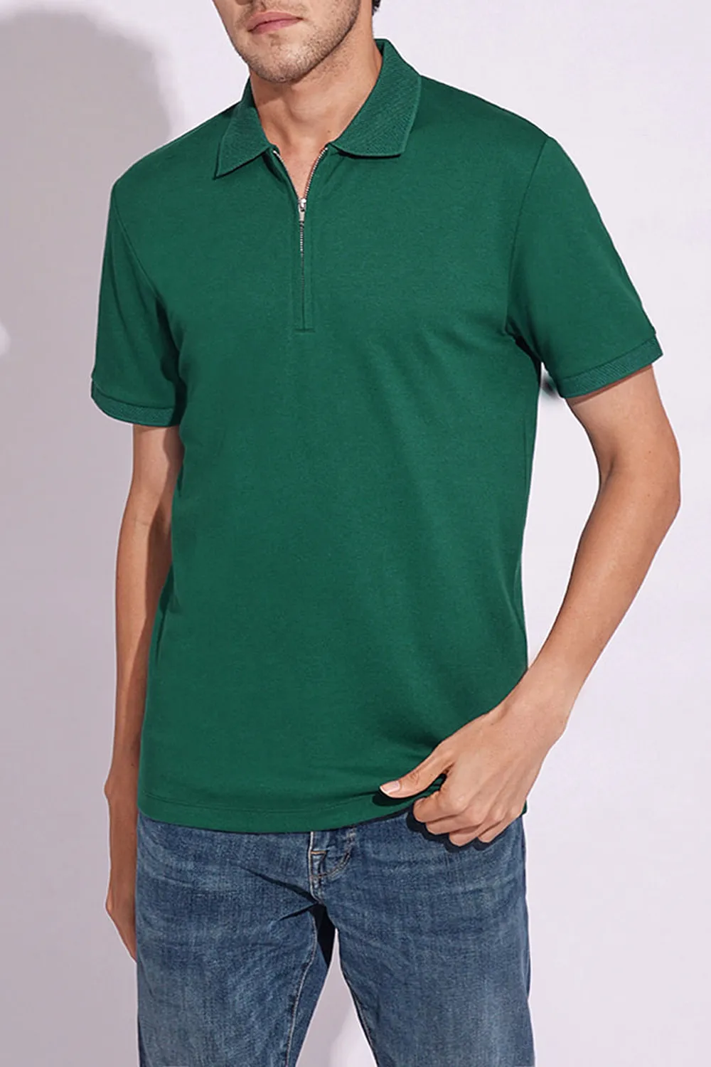 Organic Cotton Zipped Polo