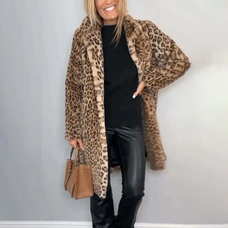 Leopard Plush Layering Jacket