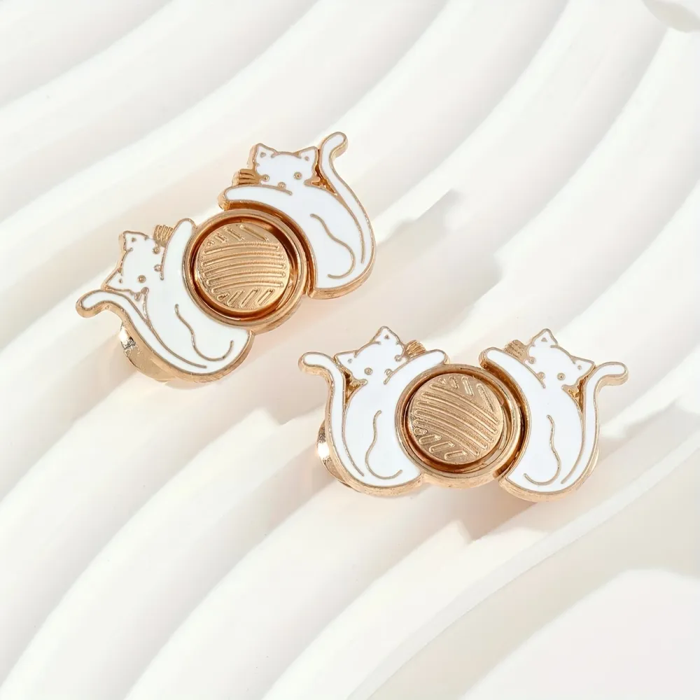 2 Set Cute Cat Jean Button