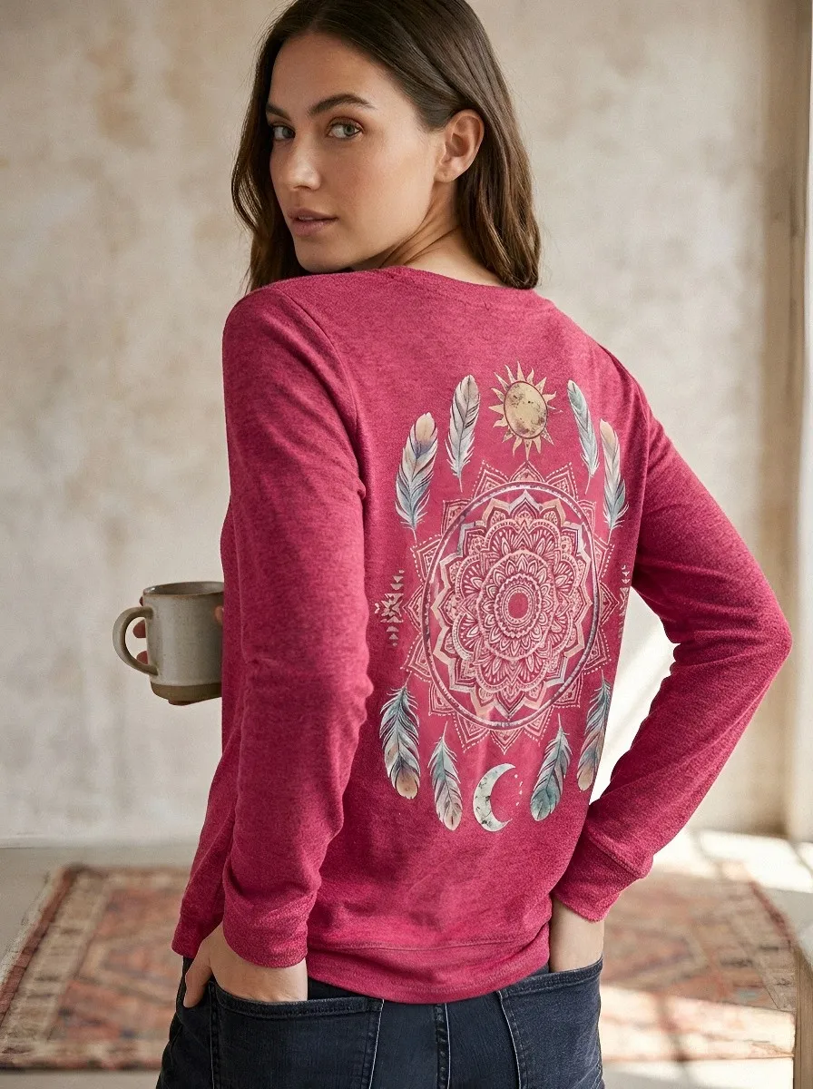 Boho Mandala Feather T-Shirt Classic