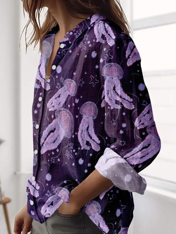 Ocean Jellyfish Print Shirt