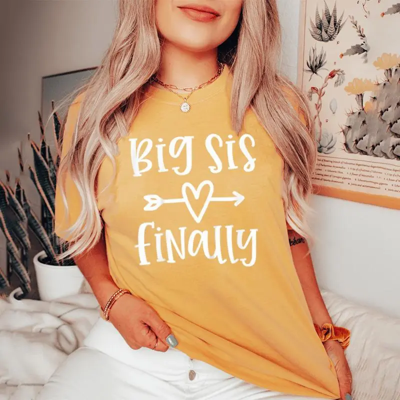 Big Sister Finally For Girls Promoted To Big Sister Toddler Women's Oversized Comfort T-shirt