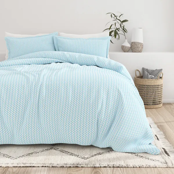 Puffed Chevron Pattern Duvet Cover Set