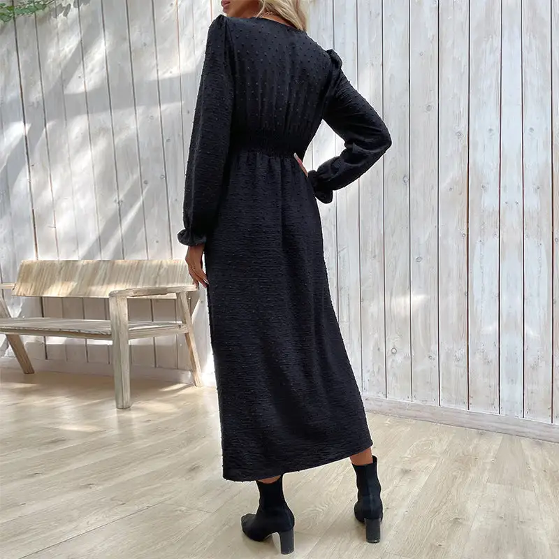 Women's V-Neck Asymmetric Maxi Dress