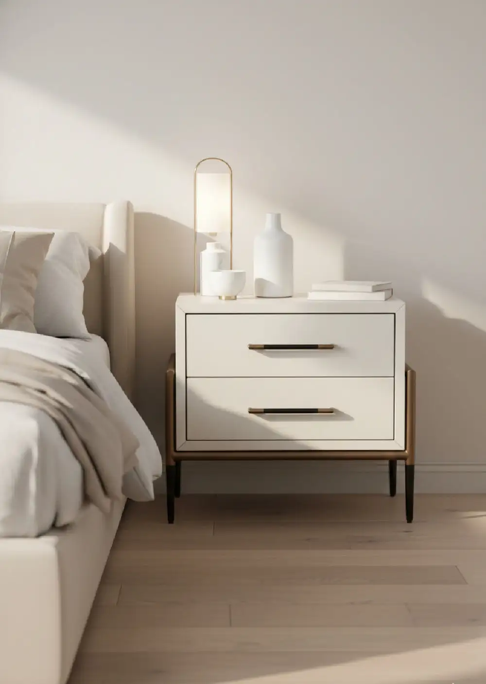 Acacia Veneer Drawer Nightstand
