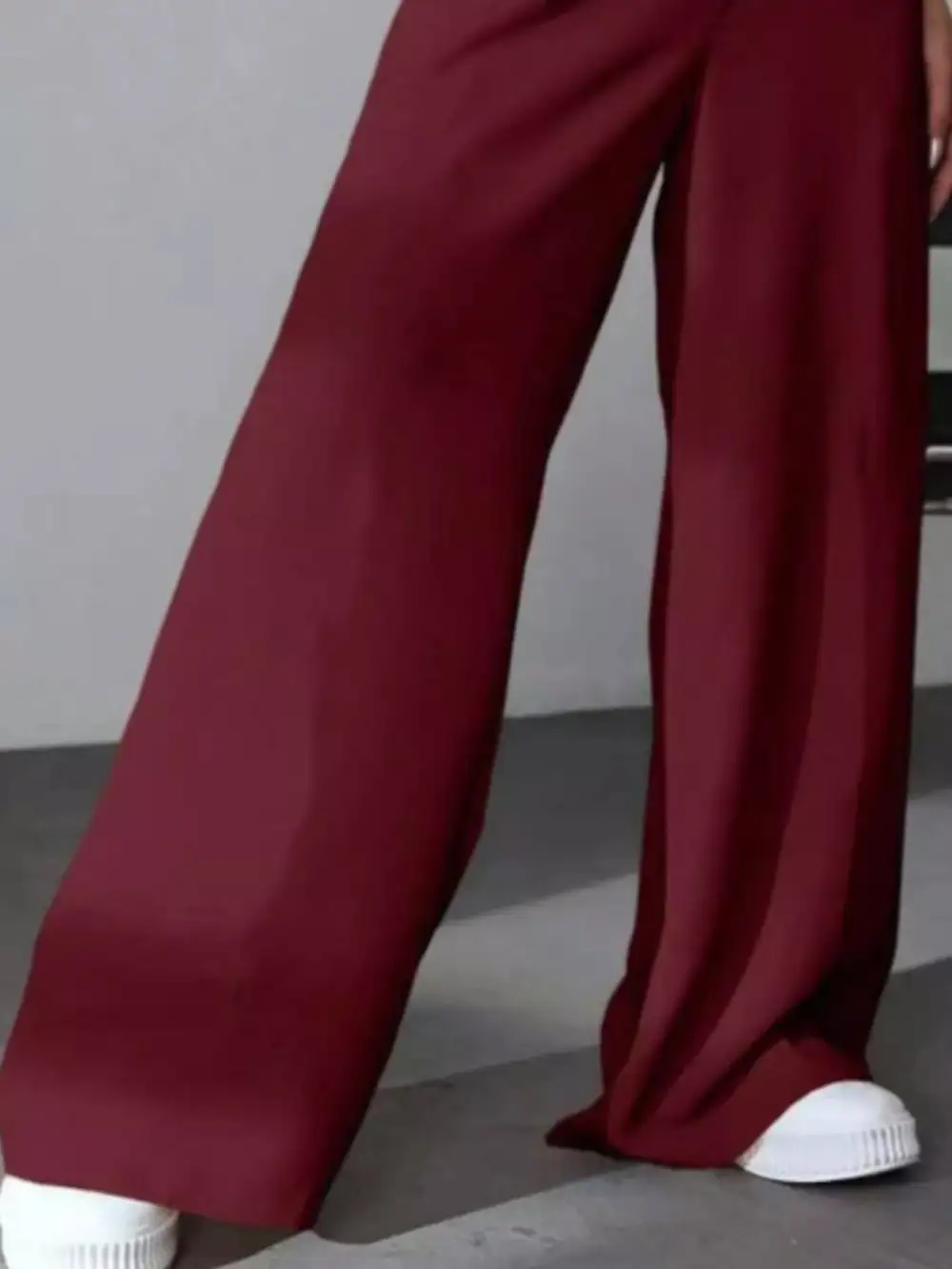 Wide Leg Pleated Everyday Versatile Pants