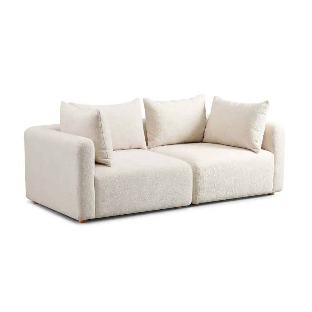 Modular Minimal Upholstered Wood Sofa