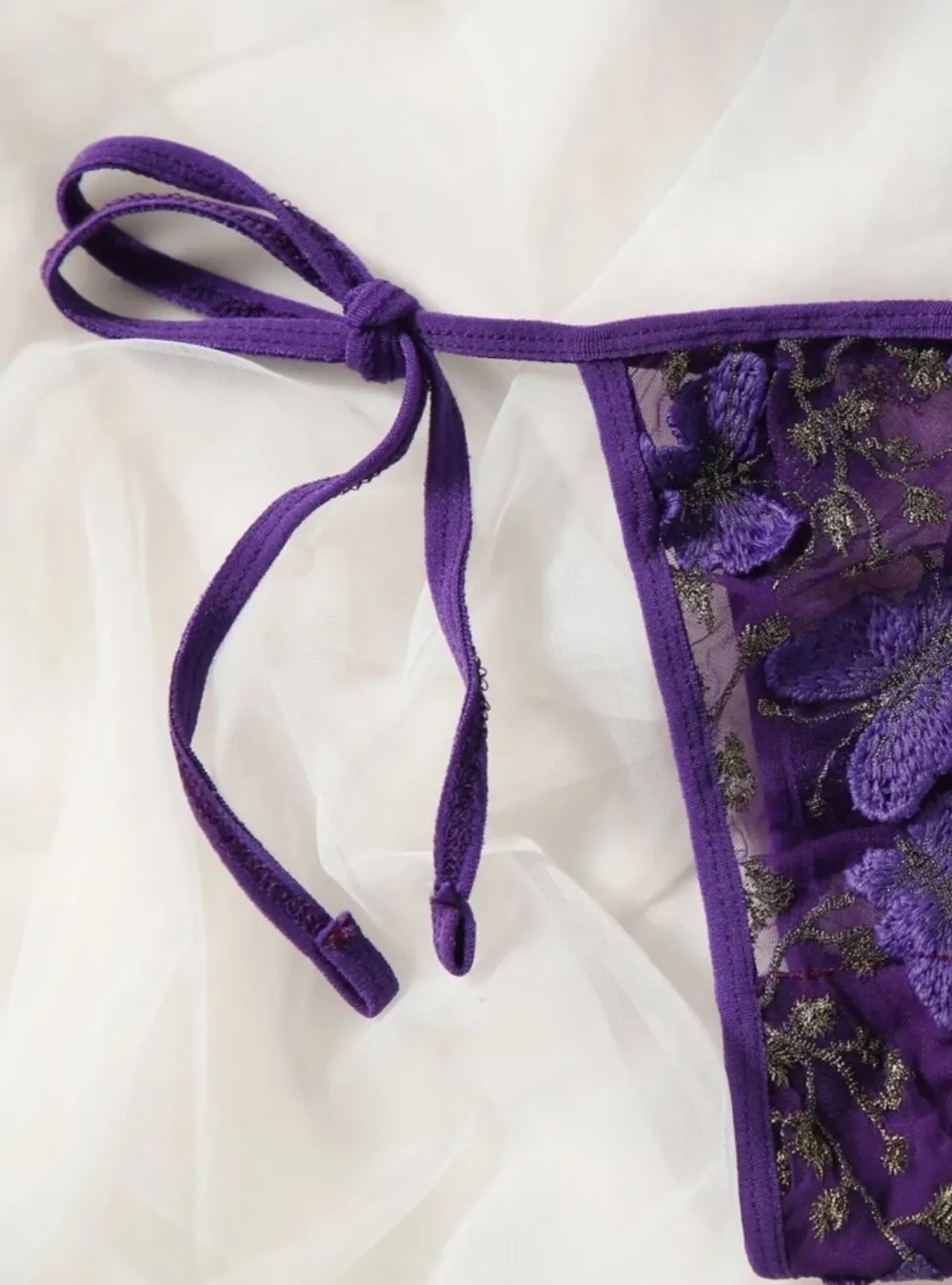 Refined Butterfly Mesh Lingerie Set