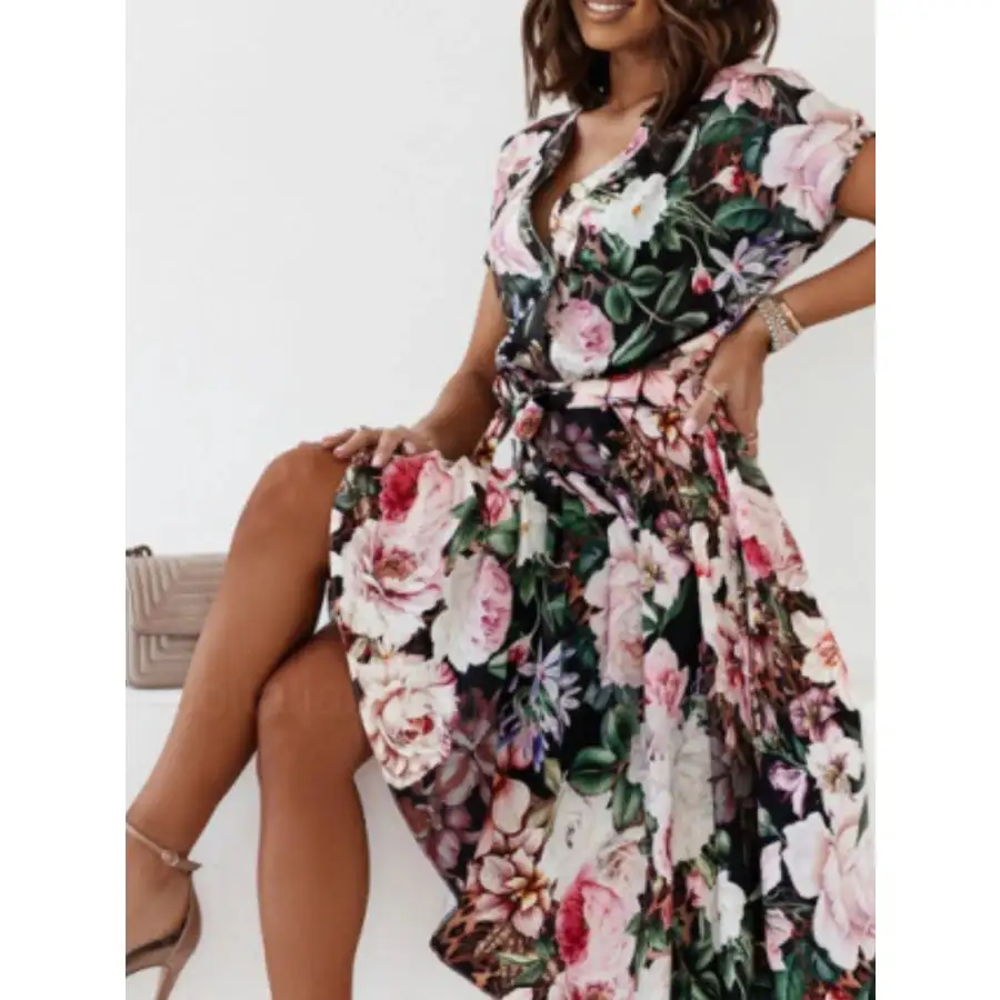 Short Short Sleeve Midi Dress