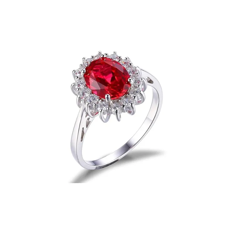 Rippled Halo Stone Ring