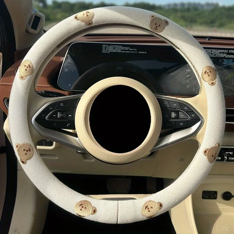 Embroidered Pattern Steering Wheel Cover