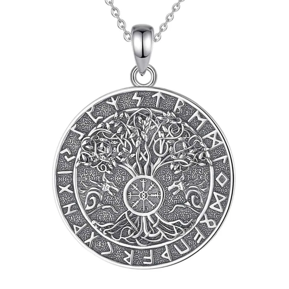 Men's Yggdrasil Pendant Runes Necklace