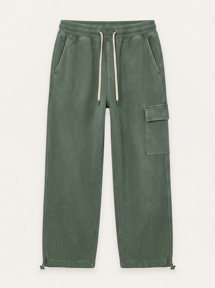 Unisex Outdoor Adventure Mountain Logo Printed Cargo Sweatpants