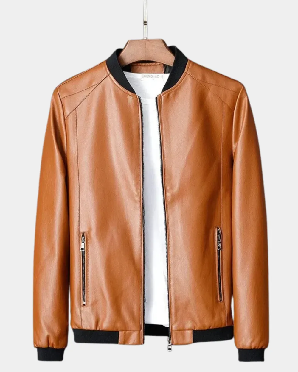 Smooth Faux Leather Zip Jacket