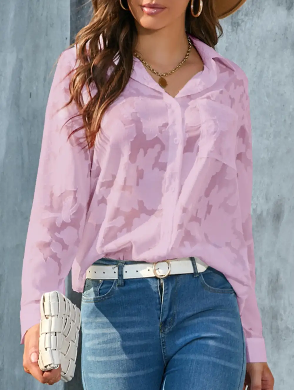 Loose Draped Chiffon Blouse