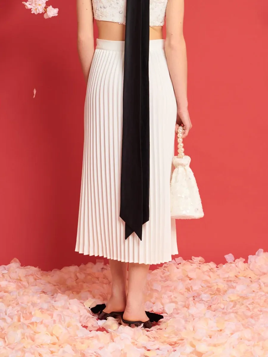Pleated Midi Skirt