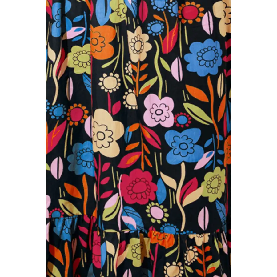Neck V-Neck Half Sleeve Midi Dress