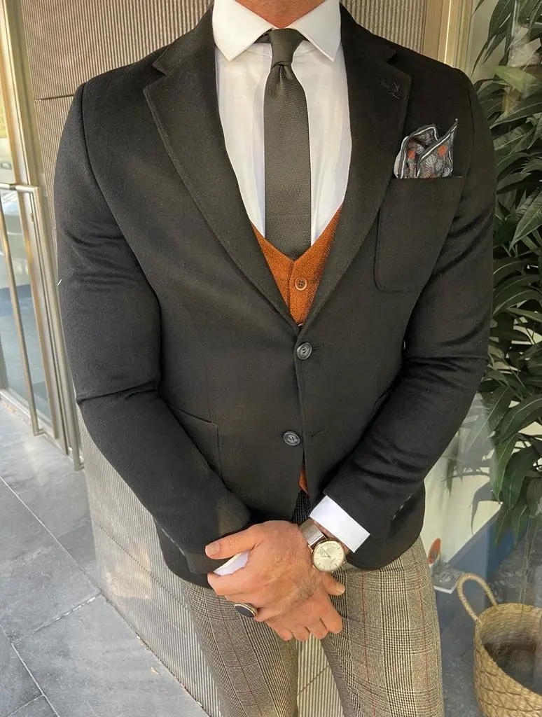 Classic Slim Fit  Italian Fabric Stamped Blazer