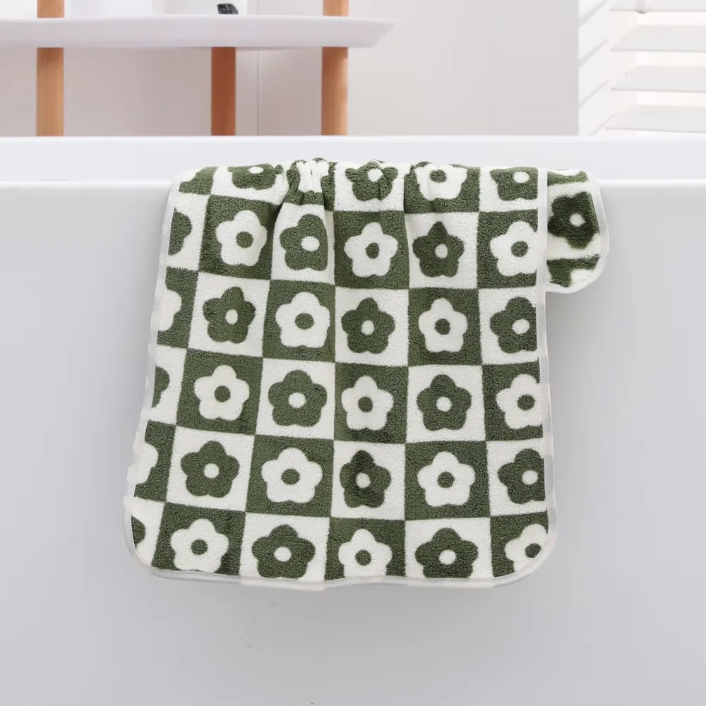 Checkered Floral Towel