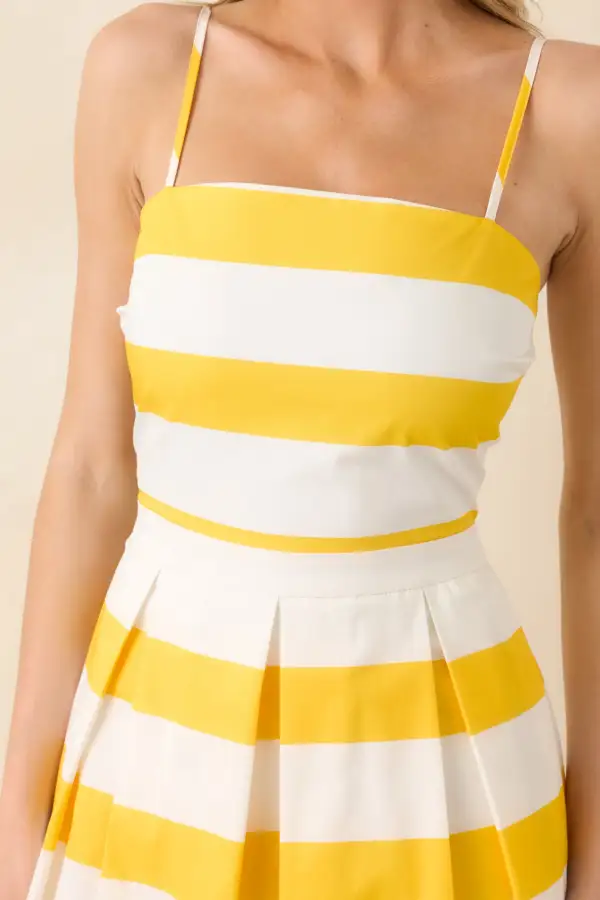 Striped Sleeveless Midi Dress