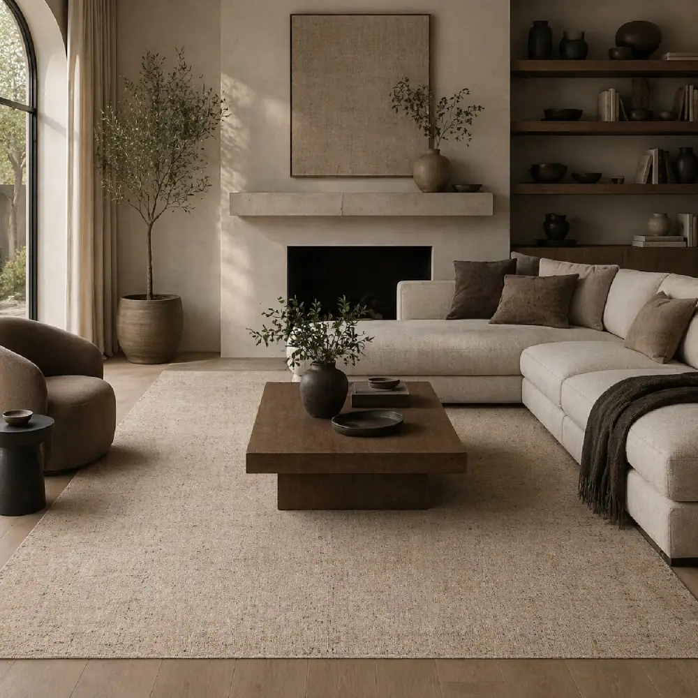 Hand-Loomed Wool Blend Carpet