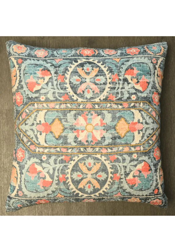 Printed Medallion Textured Decorative Cushion Cover