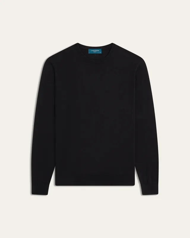 Soft Wool-Blend Crewneck Black