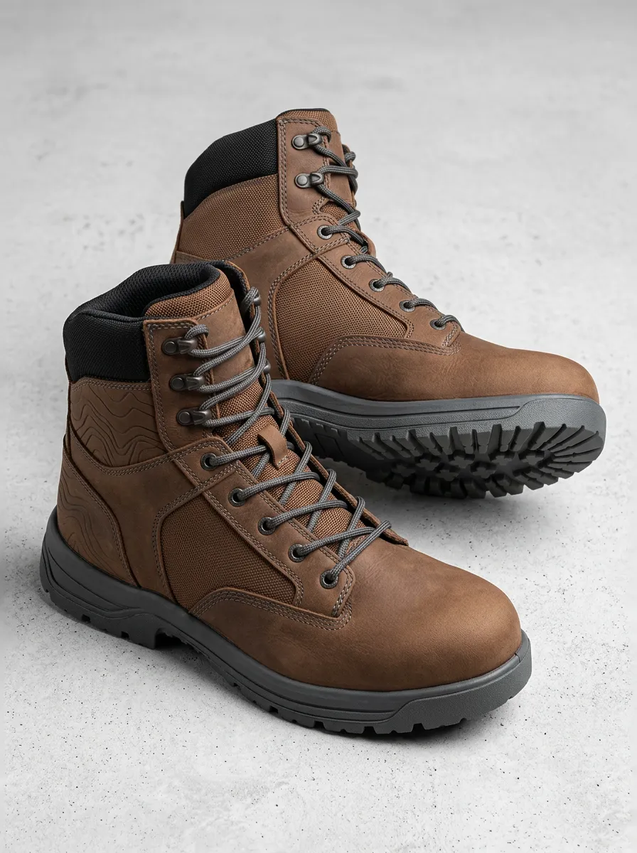 Unisex Contemporary Outdoor Hiking Topographic Map Print Work Boots