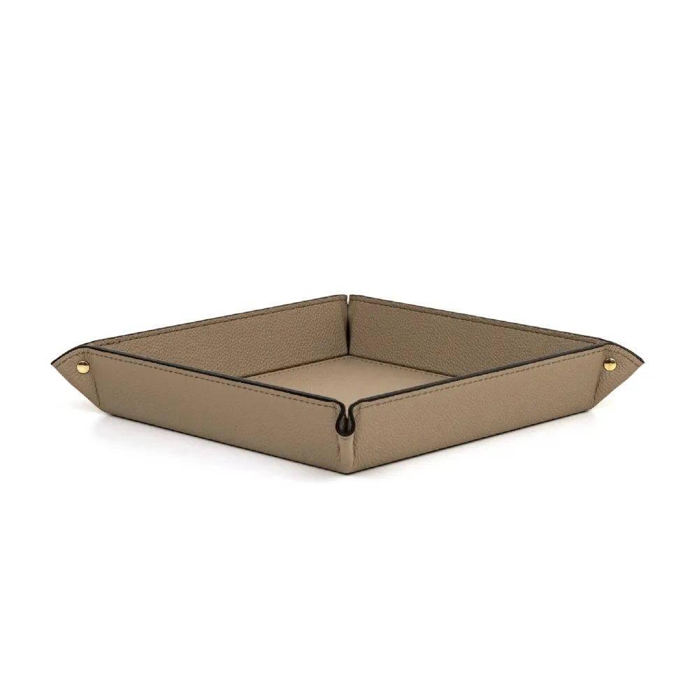 Square Studded Leather Trinket Tray