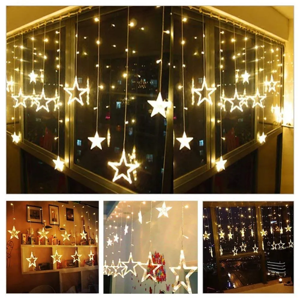 Star Curtain Light (12 Stars - Warm White)