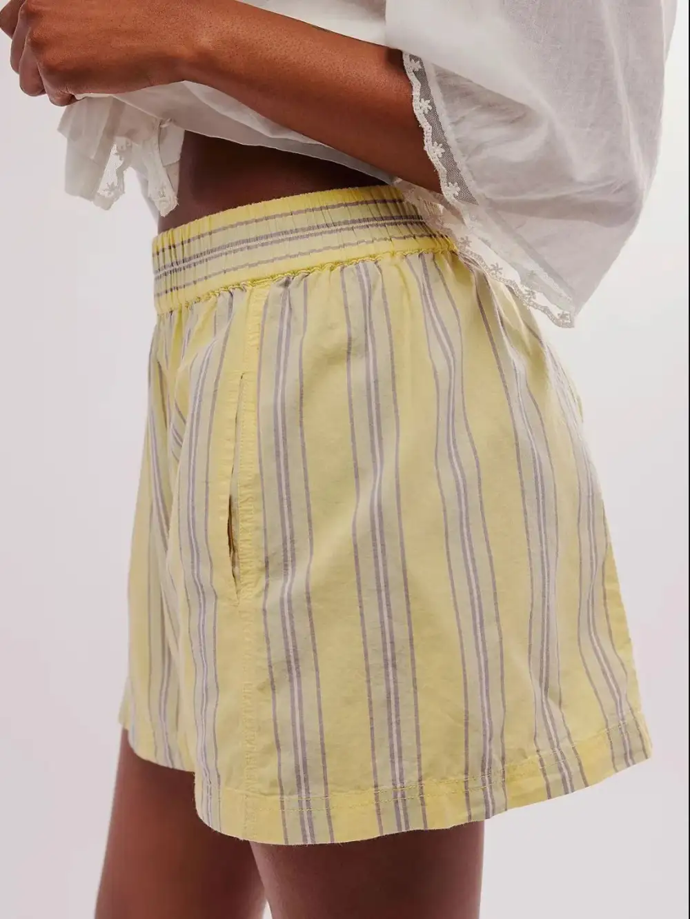Cotton-Blend Elastic Waist Shorts