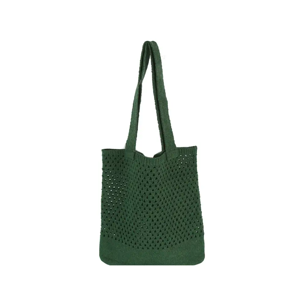 Floral Patch Knit Shoulder Bag