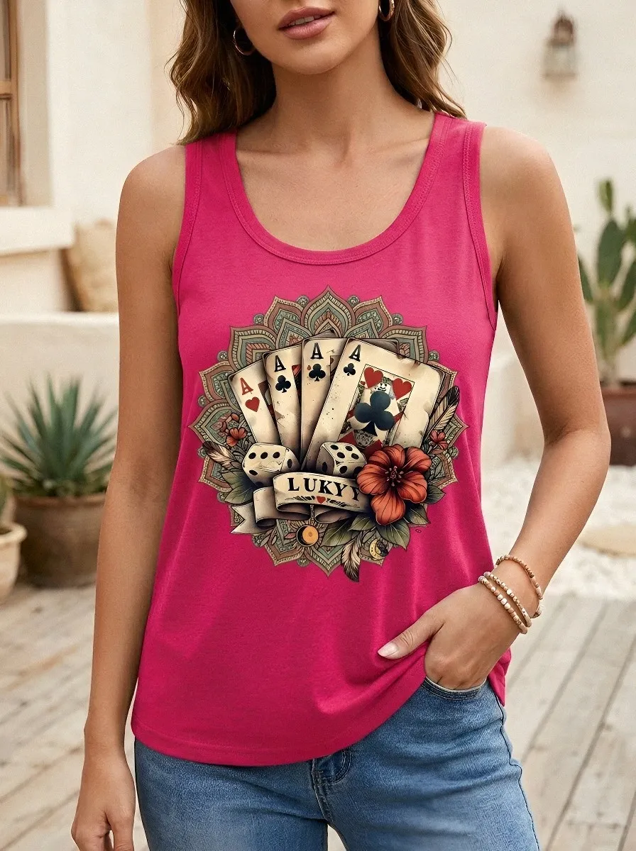 Lucky Poker Cards Tank Top