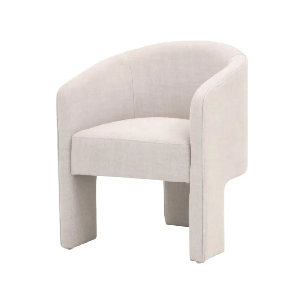 French Linen -Legged Accent Chair
