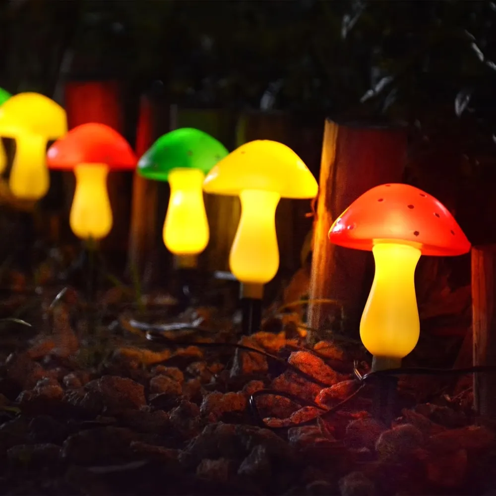 Mushroom Pathway String Lights