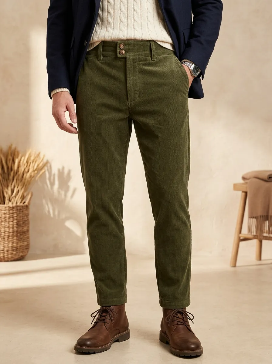 Men's Autumn Winter Traditional Corduroy Trousers