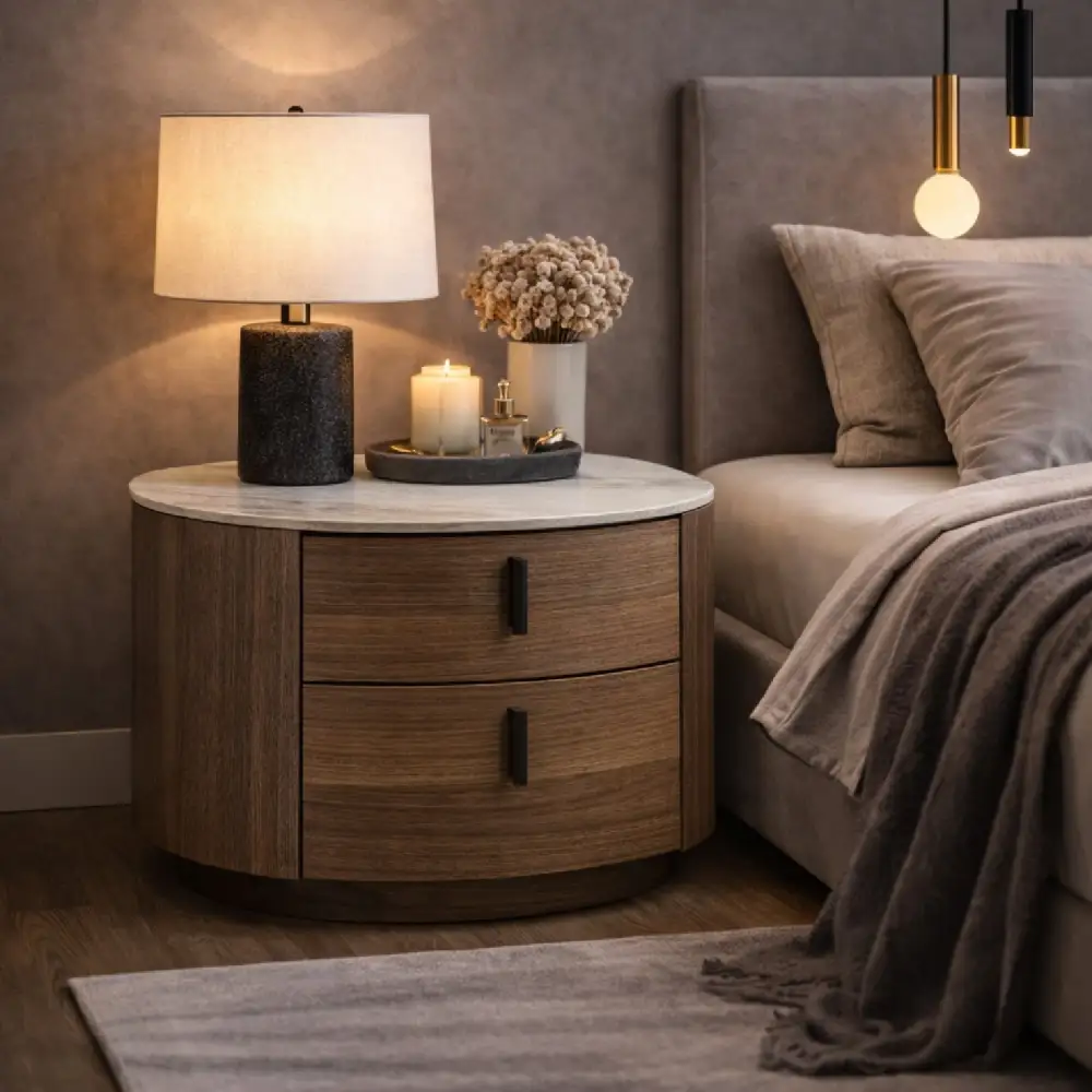 Drawer Walnut Nightstand