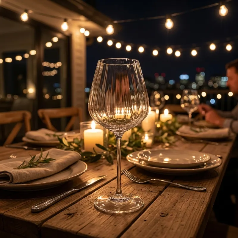 Fluted Ribbed Wine Glasses