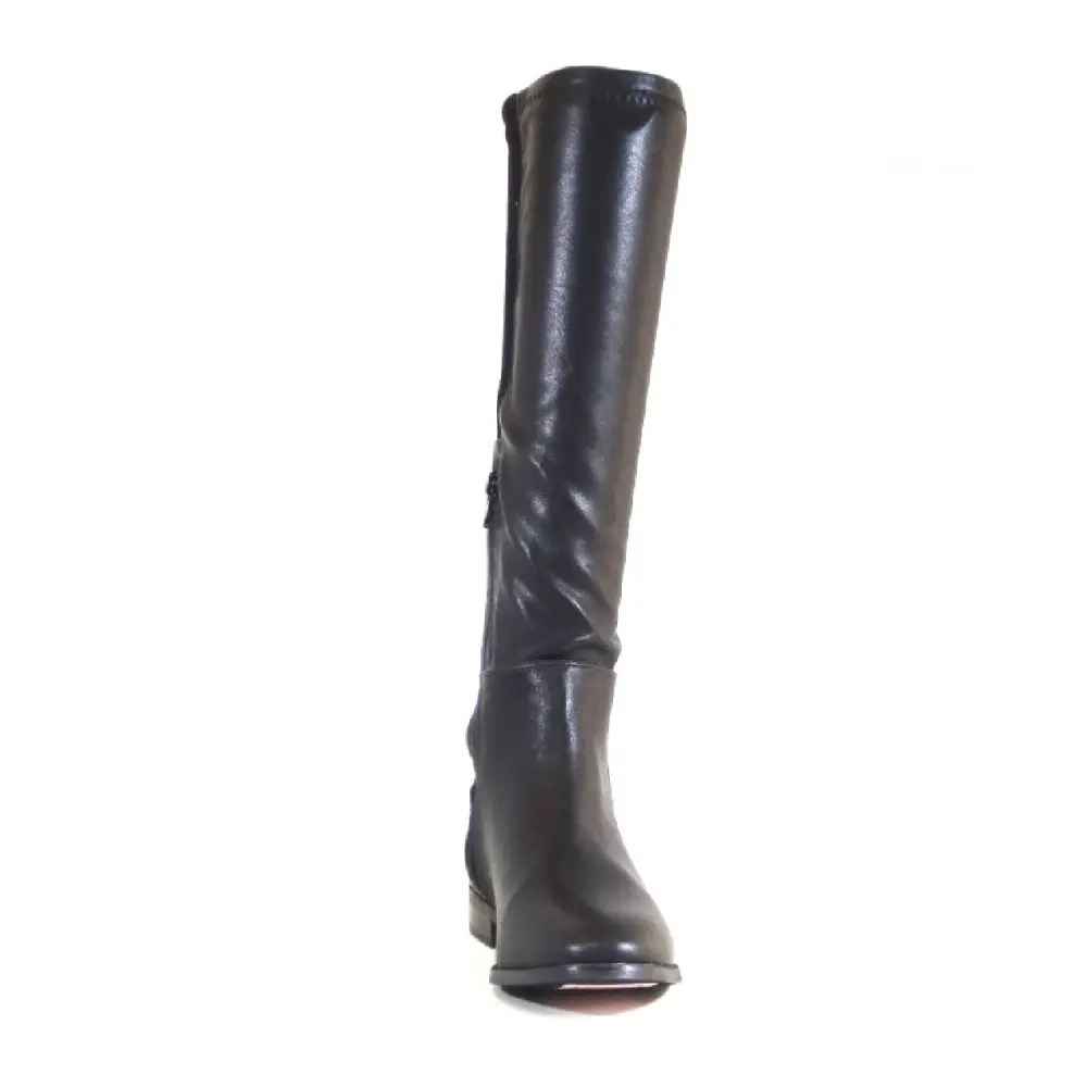 Stretch Back Pull On Knee High Boots